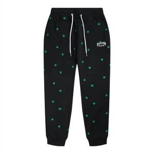 NEW DEATH ROW RECORDS men's core logo weed jogger in black